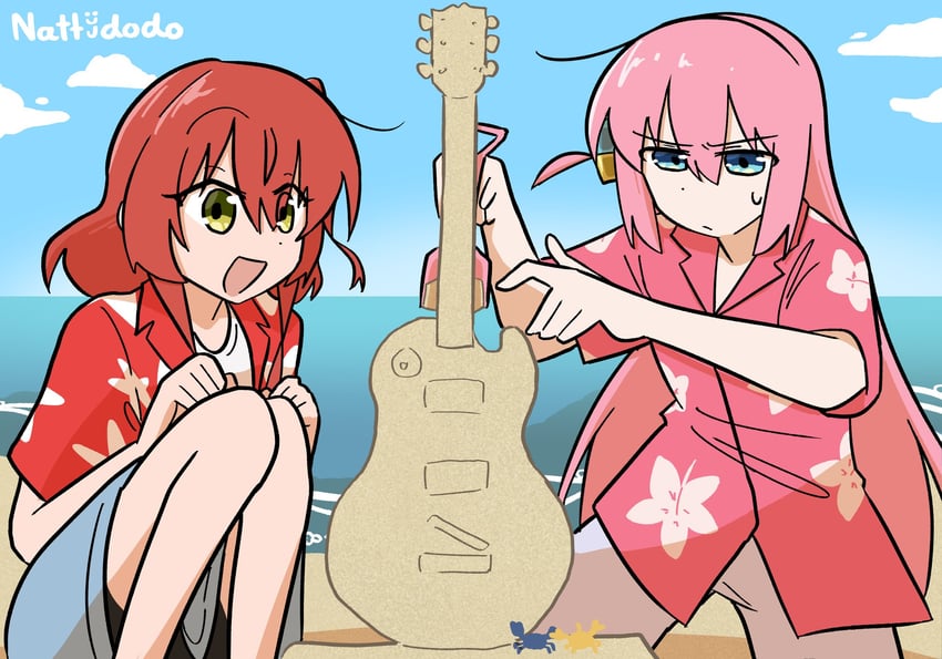 gotoh hitori and kita ikuyo (bocchi the rock!) drawn by nattydodo_002