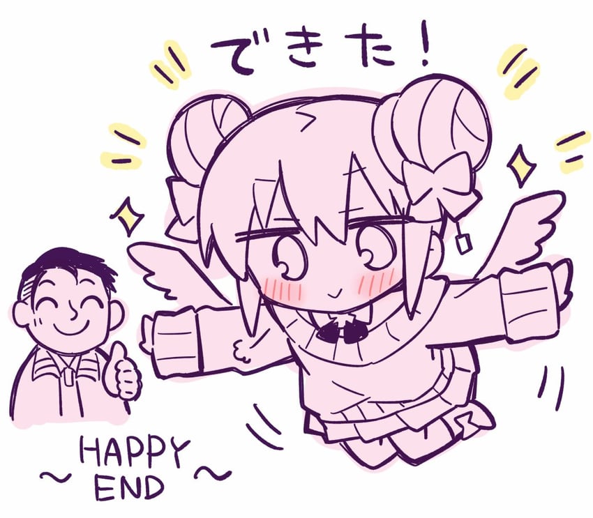 datenshi-chan and takaoka akira (ansatsu kyoushitsu and 1 more) drawn by richard_(richaball)