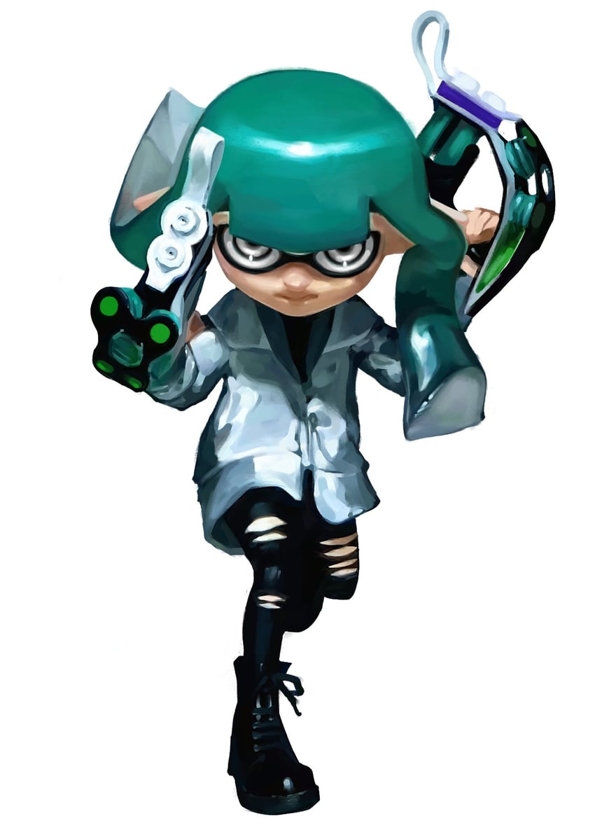 inkling player character and inkling girl (splatoon) drawn by ouoxz0t881876