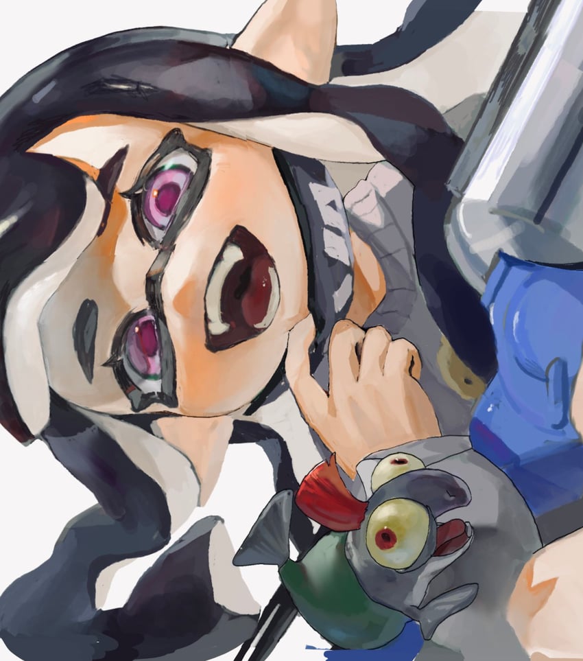 inkling player character, inkling girl, and smallfry (splatoon) drawn by mepo_1