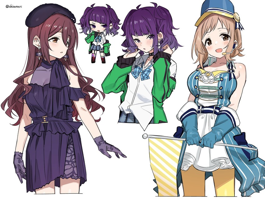 sakuragi mano, tanaka mamimi, and osaki tenka (idolmaster and 1 more) drawn by shisoneri