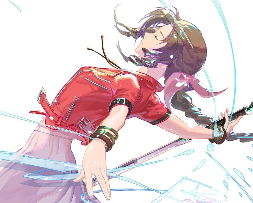 aerith gainsborough (final fantasy and 1 more) drawn by cofffee