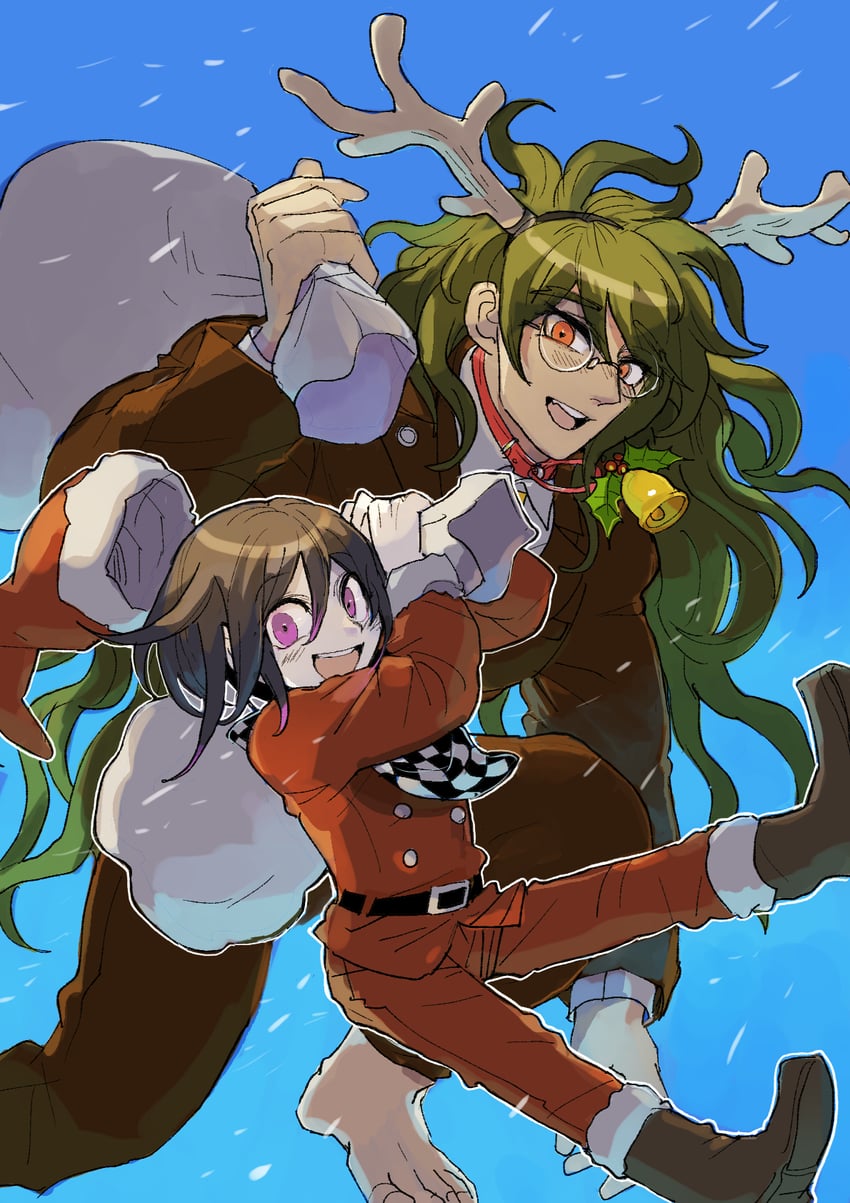 oma kokichi and gokuhara gonta (danganronpa and 1 more) drawn by kumakoro_(tetsupag)