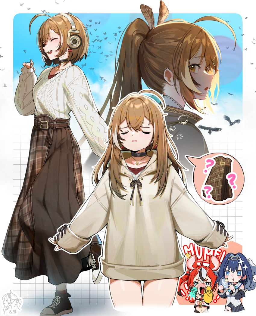 ouro kronii, nanashi mumei, and hakos baelz (hololive and 1 more) drawn by tenchi_mayo