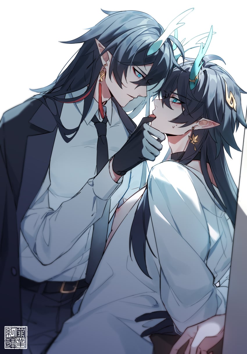 dan heng and dan feng (honkai and 1 more) drawn by hisehisekin