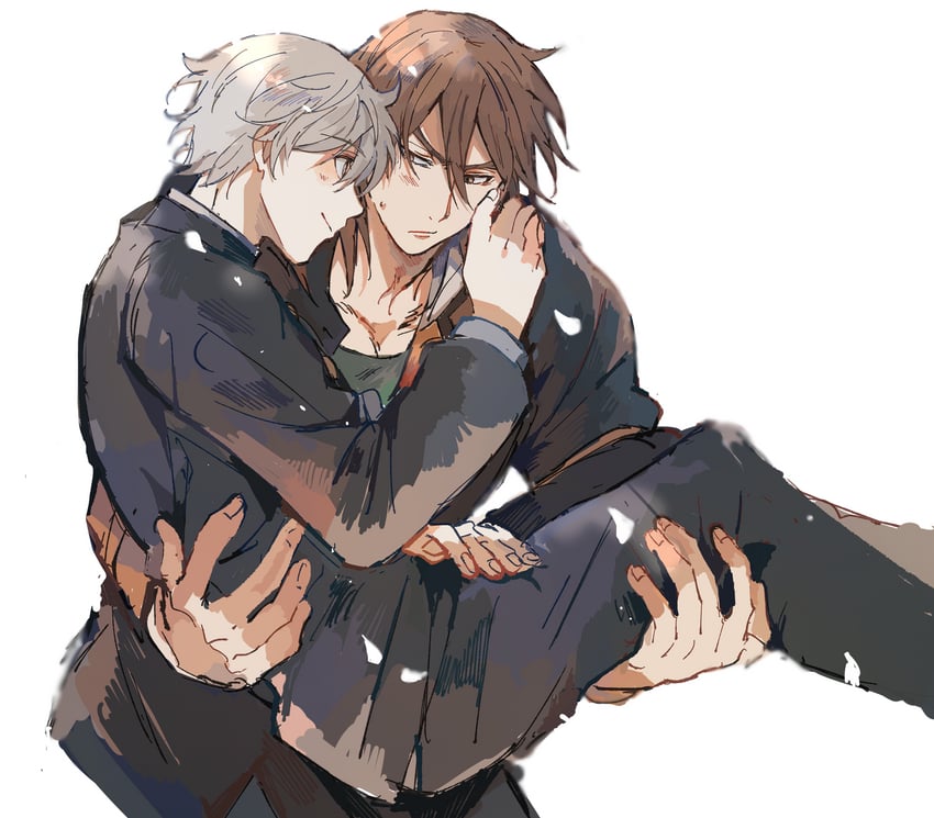 okino tsukasa and hijiyama takatoshi (juusan kihei bouei ken) drawn by toramaru_(696anna)