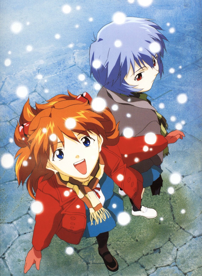 souryuu asuka langley and ayanami rei (neon genesis evangelion) drawn by hasegawa_shin'ya