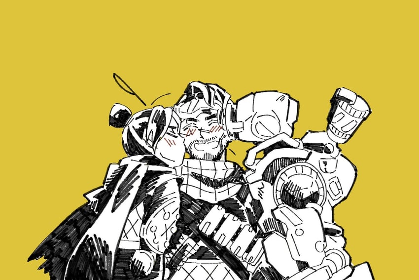 wraith, mirage, and pathfinder (apex legends) drawn by bug_(silkworm_hnw)