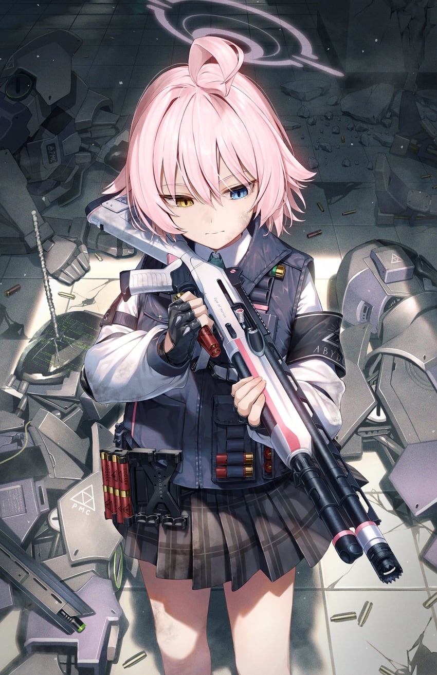 hoshino and kaiser pmc robot mercenary (blue archive) drawn by greenkohgen