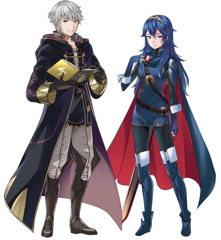 lucina and male robin (fire emblem and 1 more) drawn by ameno_(a_meno0)