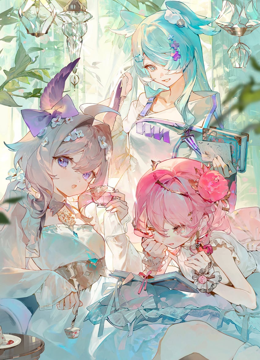 elira pendora, enna alouette, and rosemi lovelock (nijisanji and 1 more) drawn by suzumi_(ccroquette)