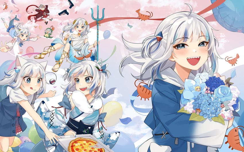 gawr gura, mori calliope, ninomae ina'nis, takanashi kiara, watson amelia, and 5 more (hololive and 2 more) drawn by mittsu