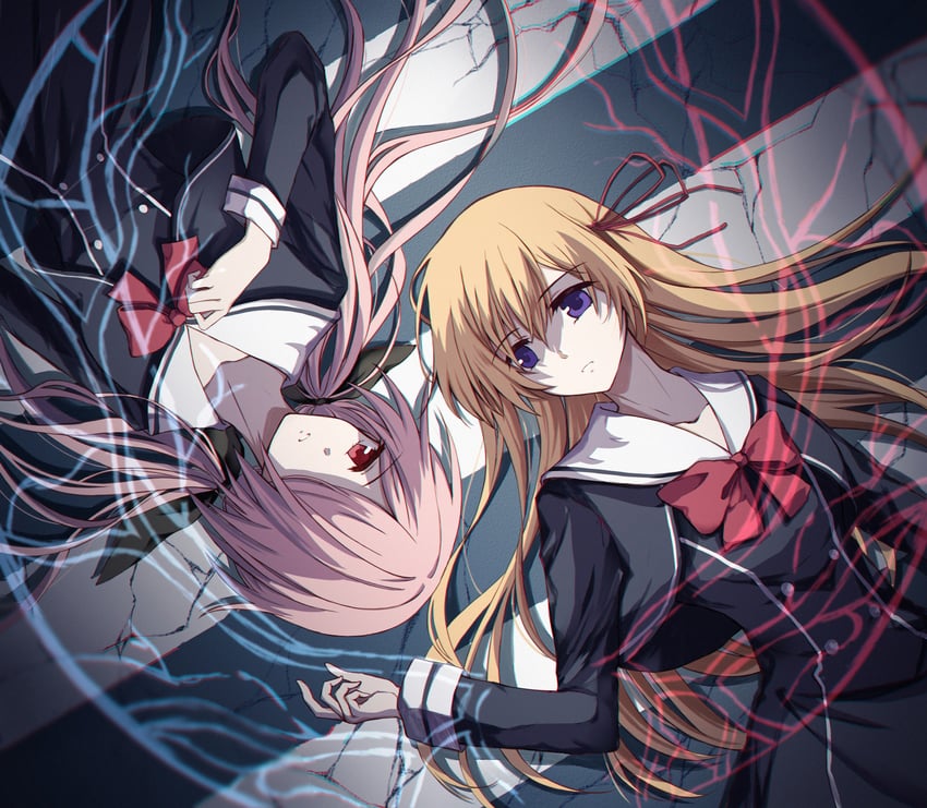 kurusu nono and minamisawa senri (chaos;child) drawn by empty_(empty029)