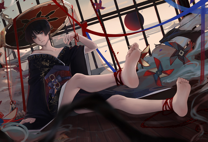 raiden shogun and scaramouche (genshin impact) drawn by inga2ooo