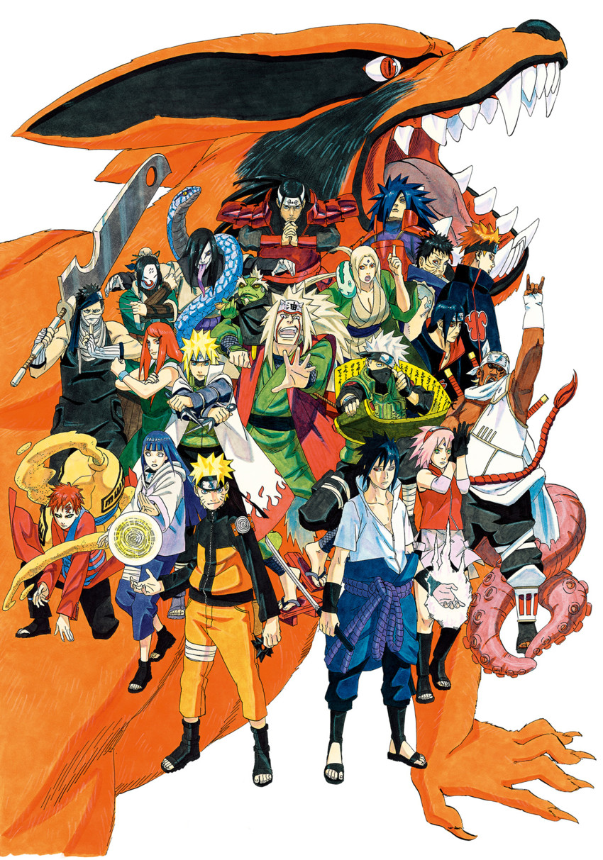 haruno sakura, uzumaki naruto, hyuuga hinata, uchiha sasuke, tsunade, and 18 more (naruto and 1 more) drawn by kishimoto_masashi