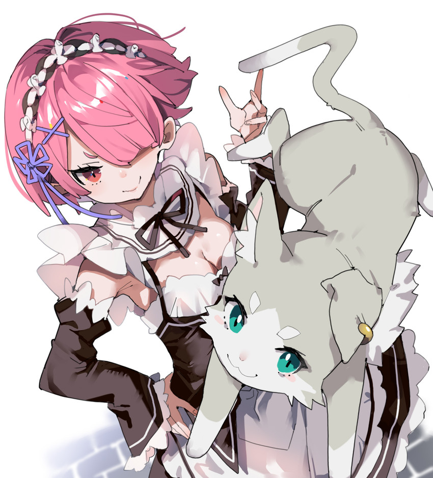 ram and puck (re:zero kara hajimeru isekai seikatsu) drawn by batsuma