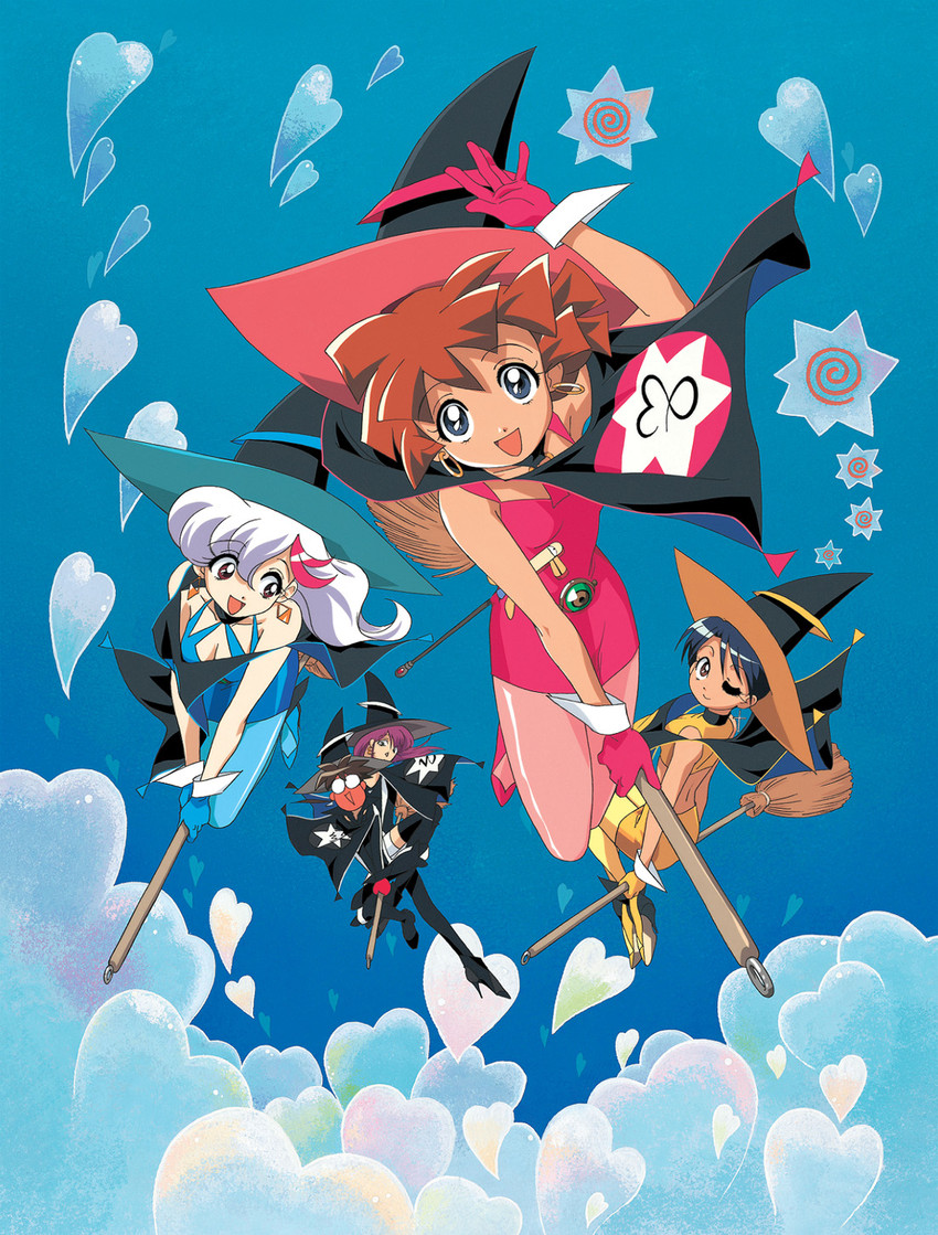 sawanoguchi sae, aikawa akane, nakatomi nanaka, aburatsubo ayanojou, and takakura takeo (mahou tsukai tai!) drawn by itou_ikuko