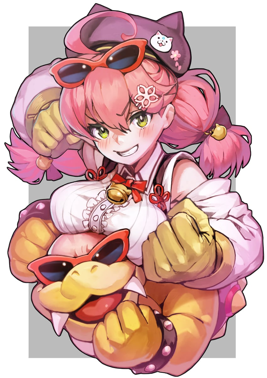 sakura miko, 35p, and roy koopa (hololive and 3 more) drawn by kousaku