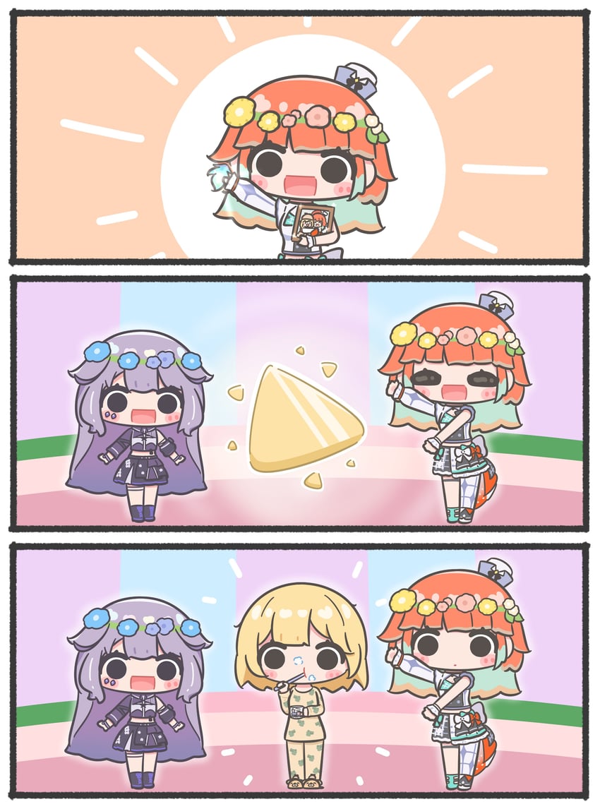 takanashi kiara, watson amelia, koseki bijou, and bubba (hololive and 1 more) drawn by mpien