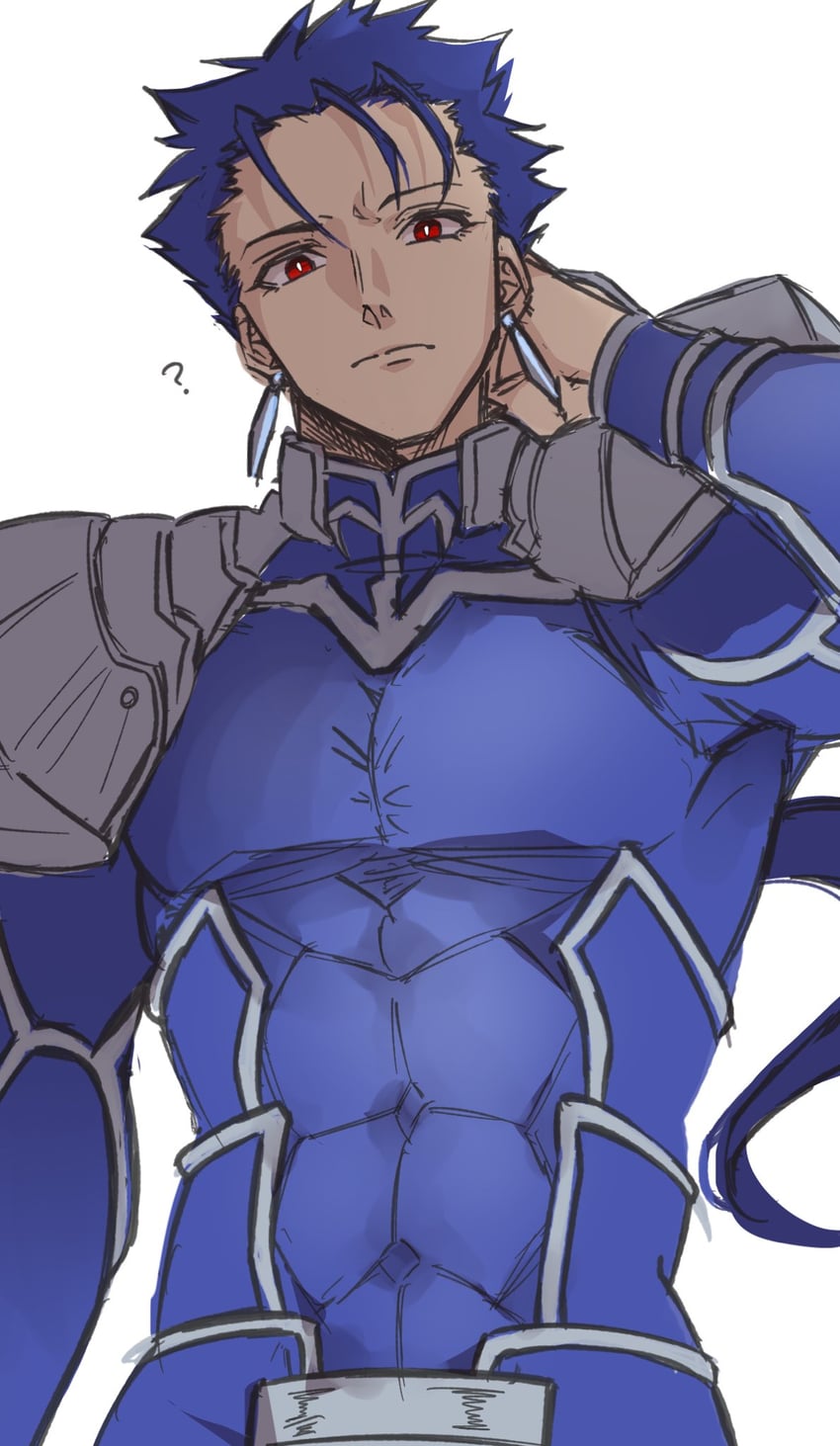 cu chulainn (fate and 2 more) drawn by 26caaan