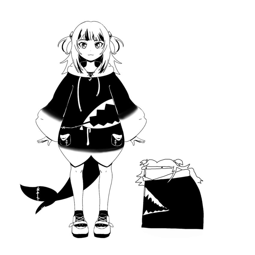 gawr gura (hololive and 1 more) drawn by florkofcows