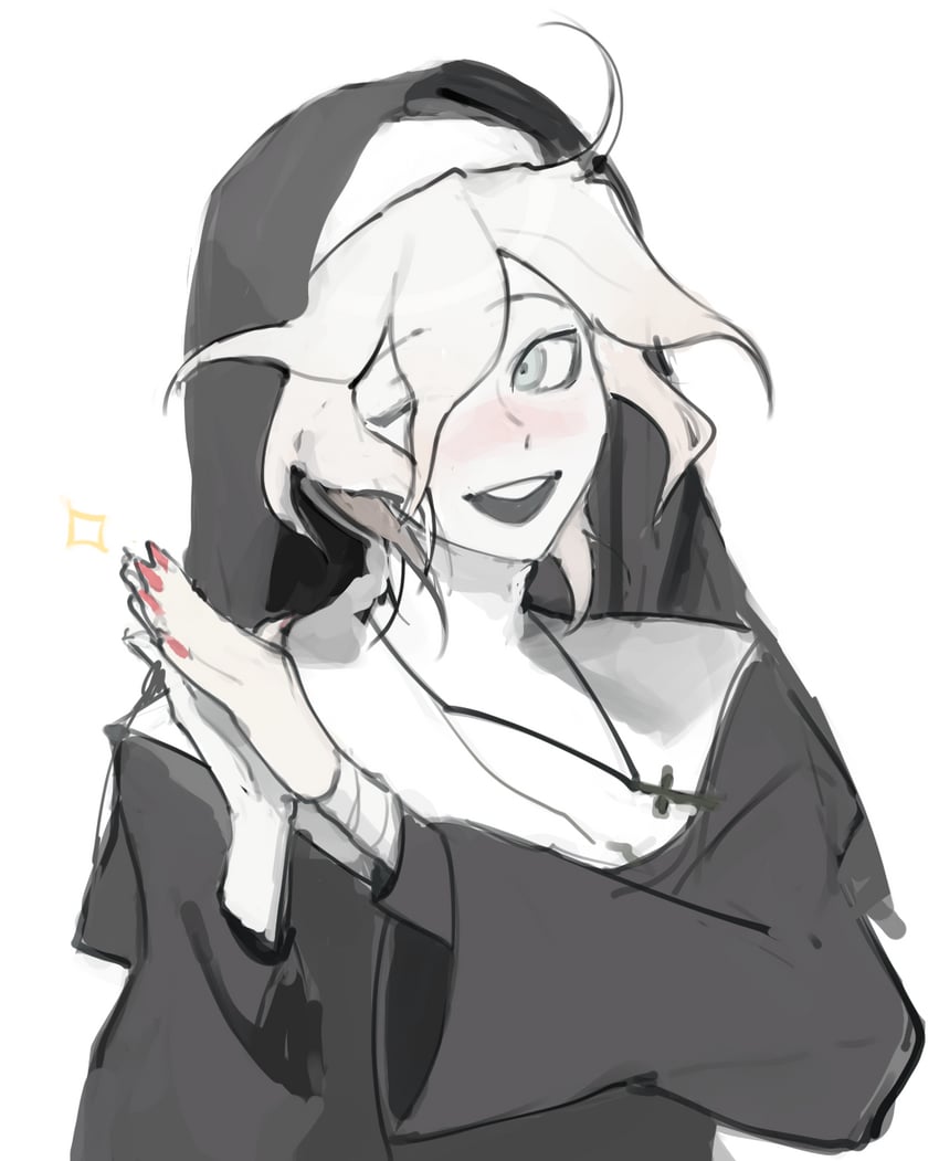 komaeda nagito (danganronpa and 1 more) drawn by kyandii