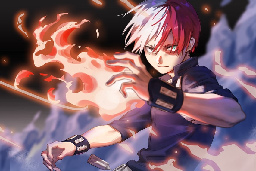 todoroki shoto (boku no hero academia) drawn by keapriciti