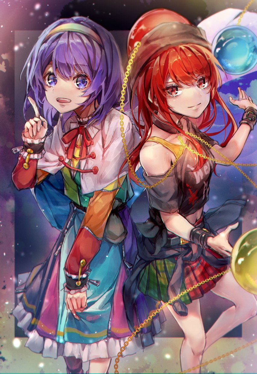 hecatia lapislazuli and tenkyuu chimata (touhou) drawn by shometsu-kei_no_teruru