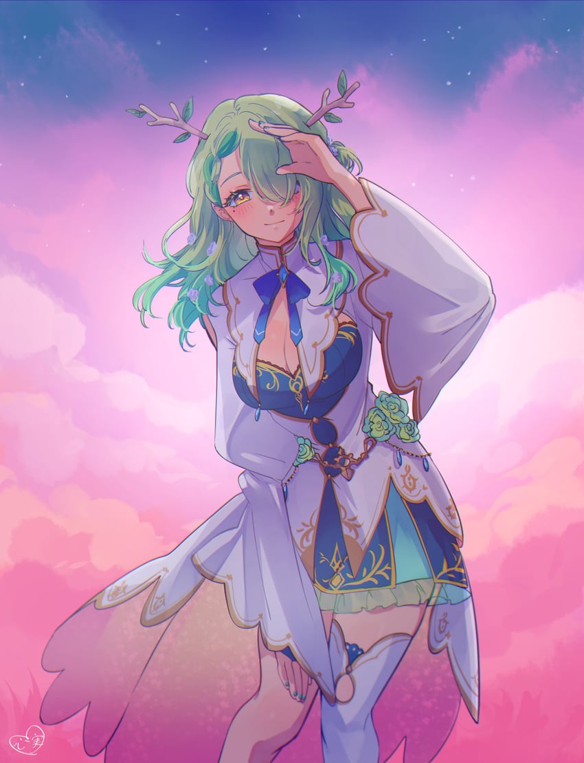 ceres fauna (hololive and 1 more) drawn by kokomi_(aniesuakkaman)