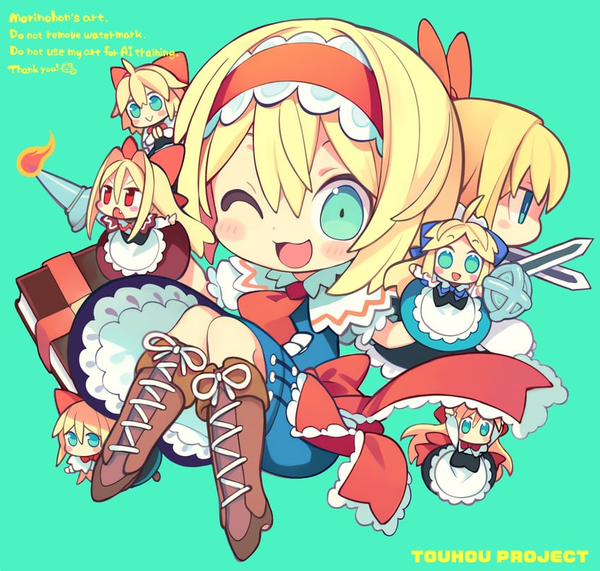 alice margatroid and shanghai doll (touhou) drawn by morino_hon