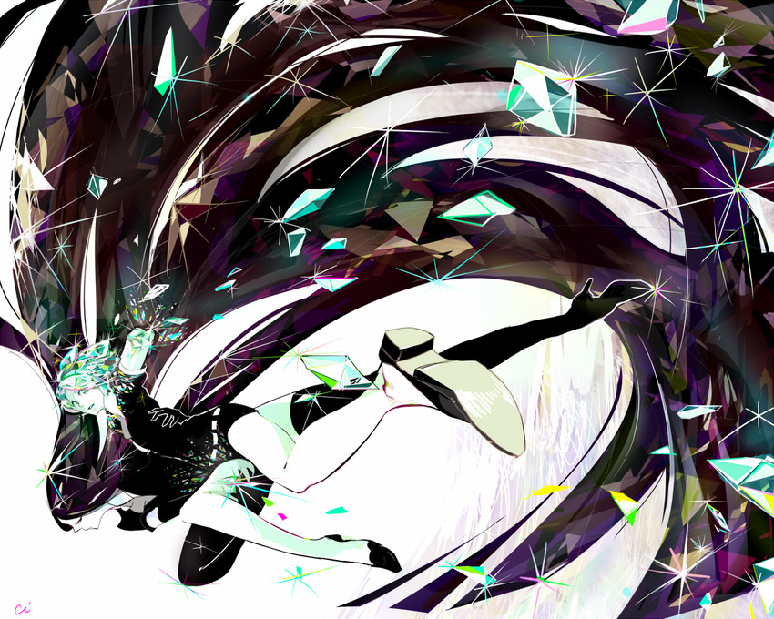 phosphophyllite and bort (houseki no kuni) drawn by moi_(green1012)
