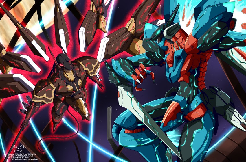 jehuty and anubis (zone of the enders and 1 more) drawn by innovator123