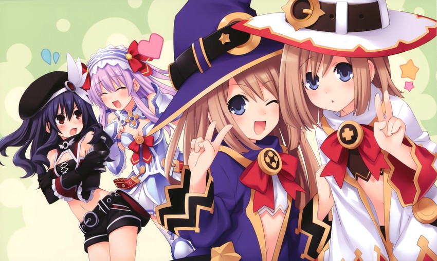 nepgear, uni, rom, and ram (neptune and 1 more) drawn by tsunako