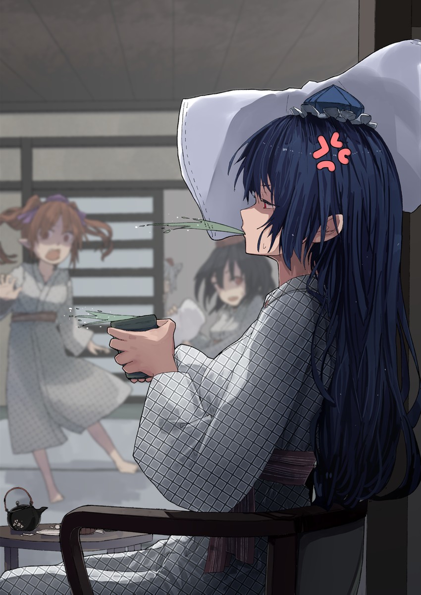 shameimaru aya, inubashiri momiji, himekaidou hatate, and iizunamaru megumu (touhou) drawn by futatsuki_eru