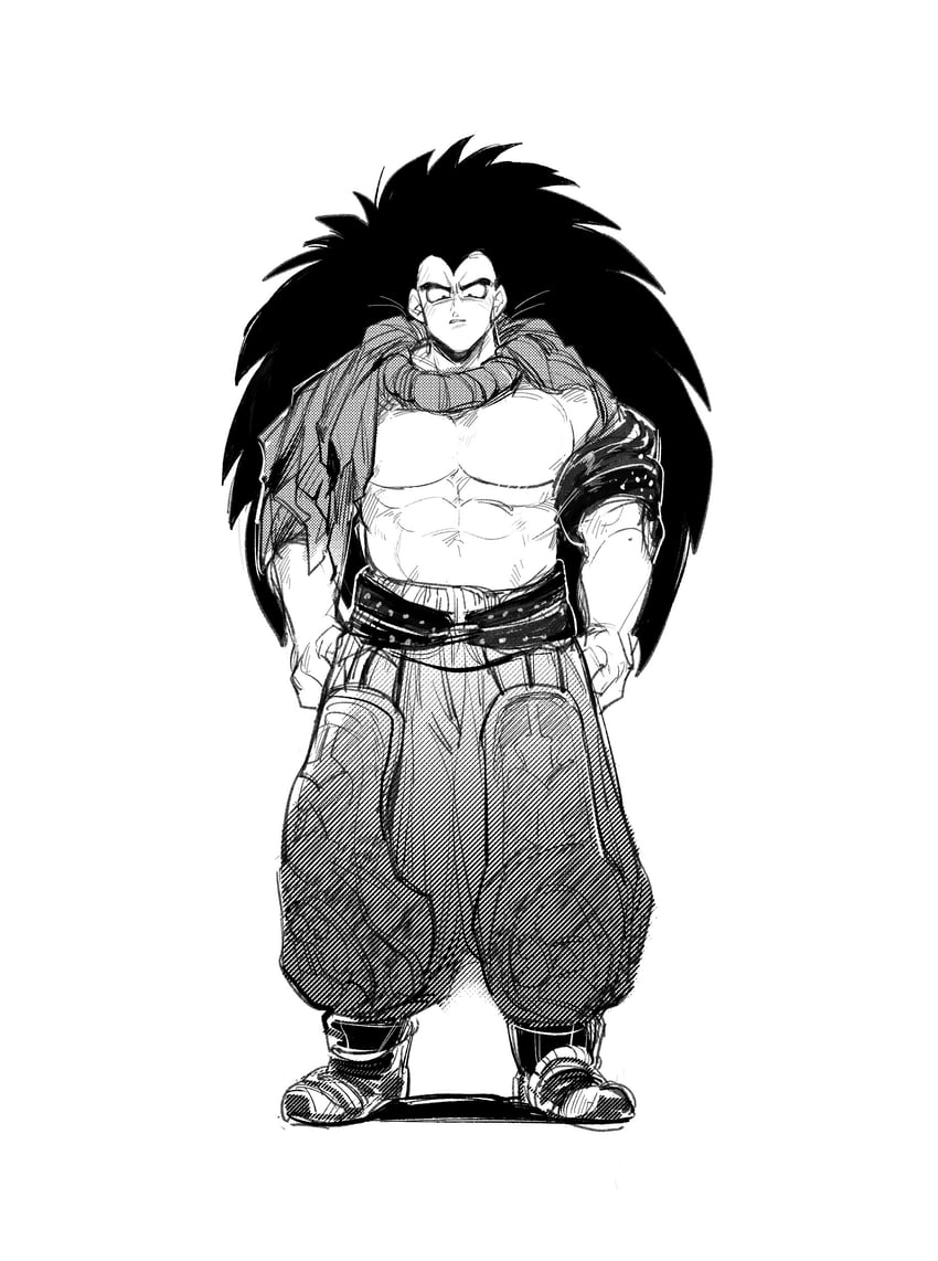 raditz (dragon ball and 1 more) drawn by camocat_(turlerad)