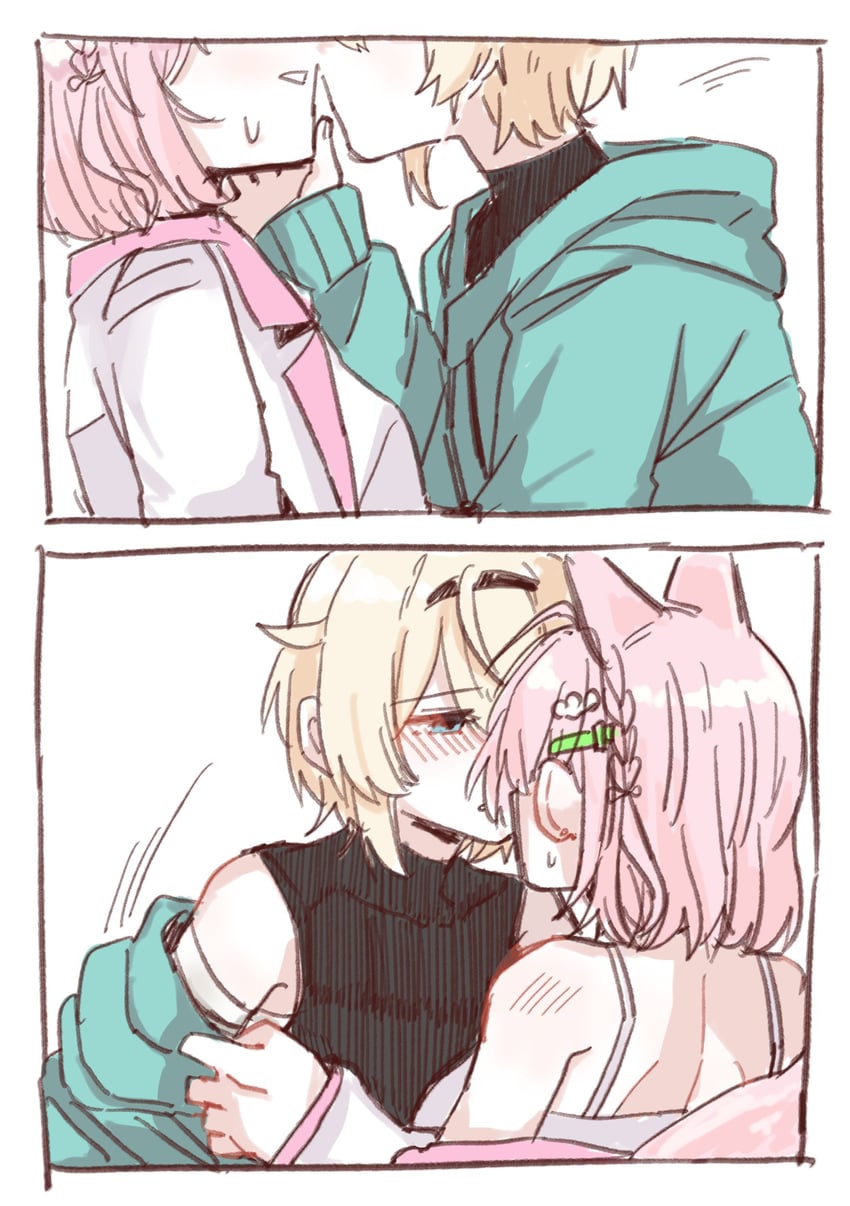 hakui koyori and kazama iroha (hololive) drawn by tora_(nanamiiill)