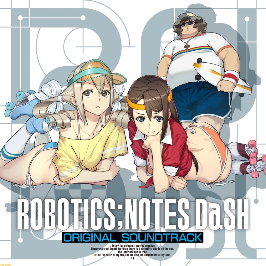 hashida itaru, koujiro frau, and tennouji nae (robotics;notes and 1 more) drawn by fukuda_tomonori