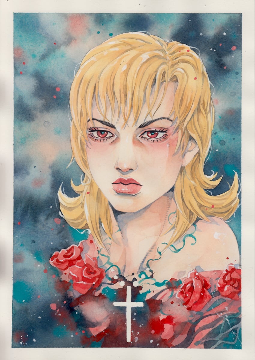 lucy steel (jojo no kimyou na bouken and 1 more) drawn by xfkart