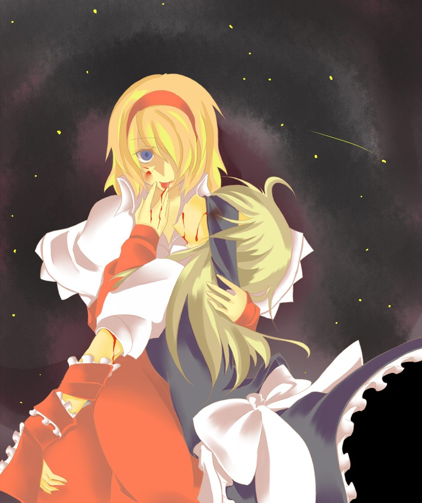 kirisame marisa and alice margatroid (touhou) drawn by shiina_(kinr2295)