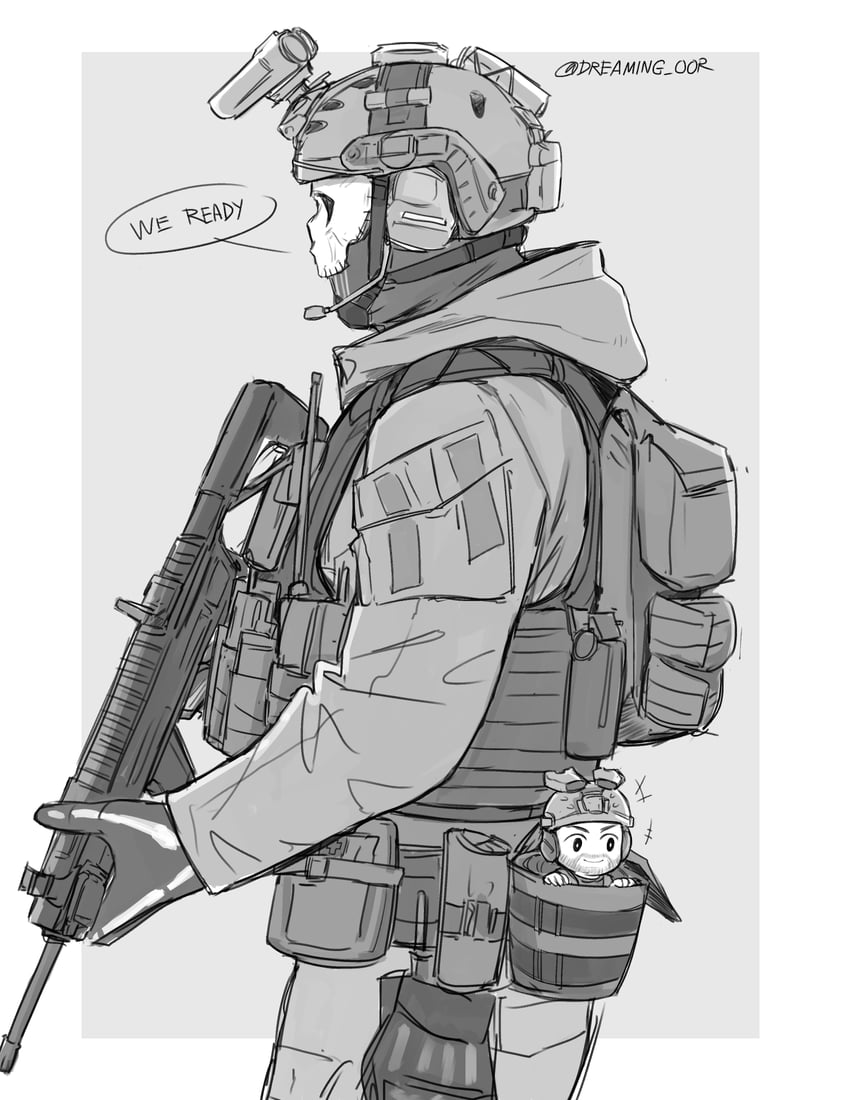 ghost and soap (call of duty and 1 more) drawn by dreaming_oor