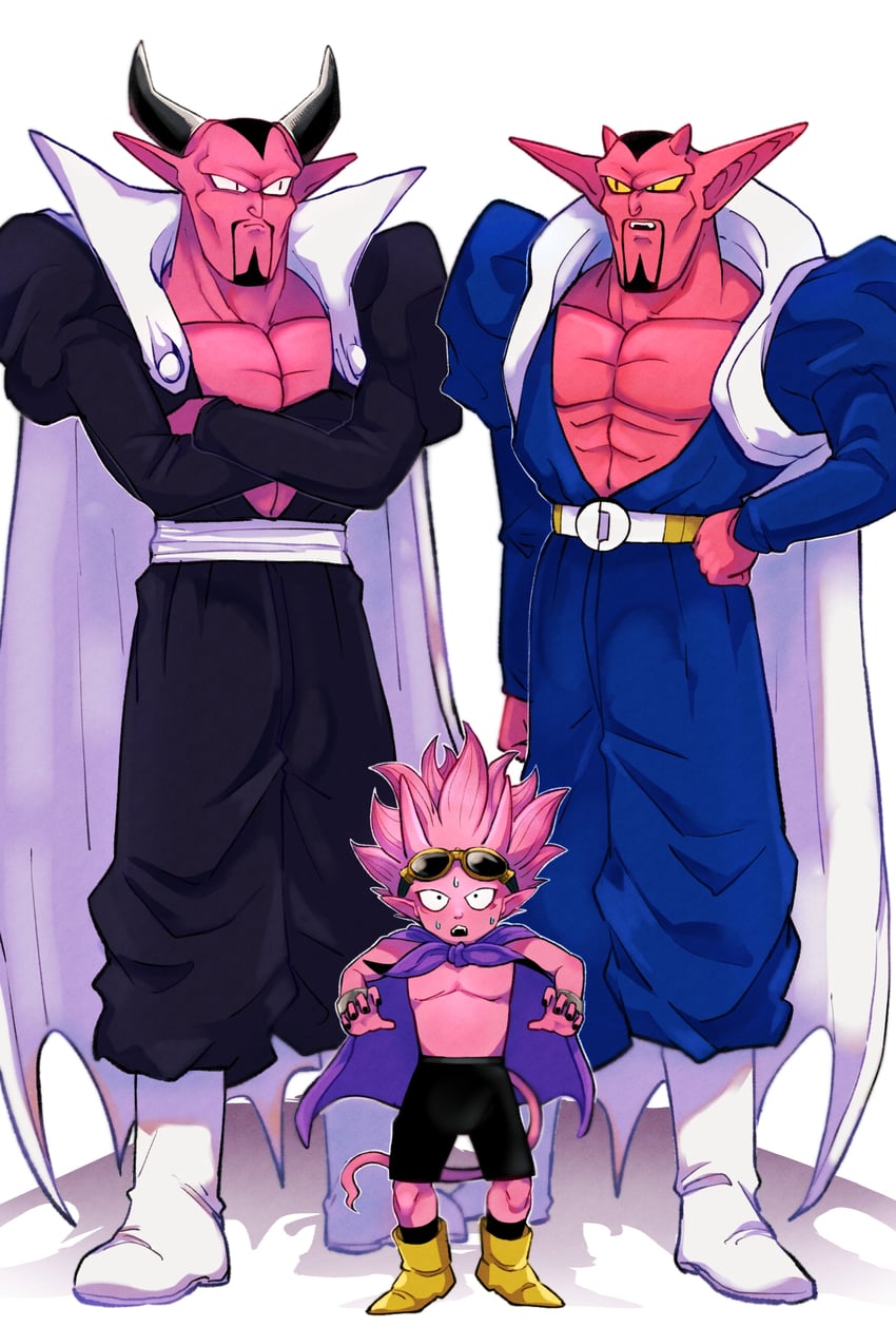 beelzebub, dabura, and satan (dragon ball and 2 more) drawn by d_norainu_b