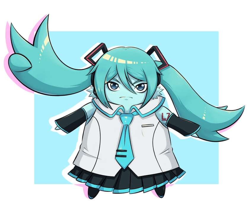 hatsune miku and riku (vocaloid and 2 more) drawn by ememtrp