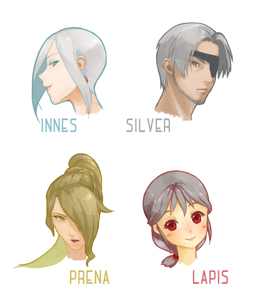 ines lorenzen, azide silver, prena, and lapis silver (tales of and 1 more) drawn by axia-chan