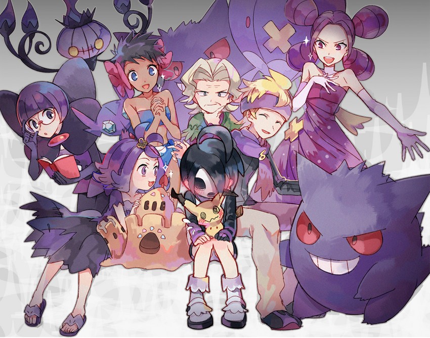 gengar, mimikyu, acerola, chandelure, allister, and 8 more (pokemon and 7 more) drawn by huan_li