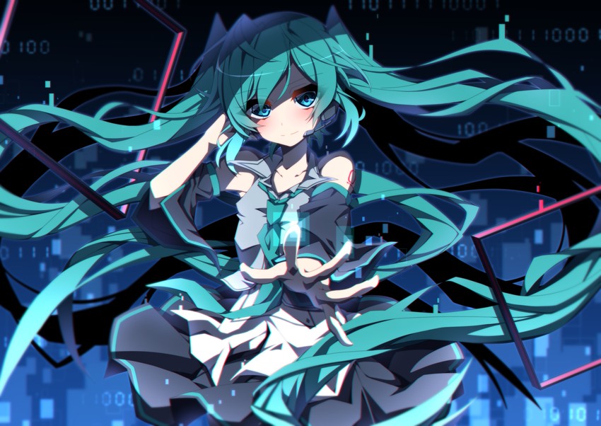 hatsune miku (vocaloid and 1 more) drawn by aosaki_yato