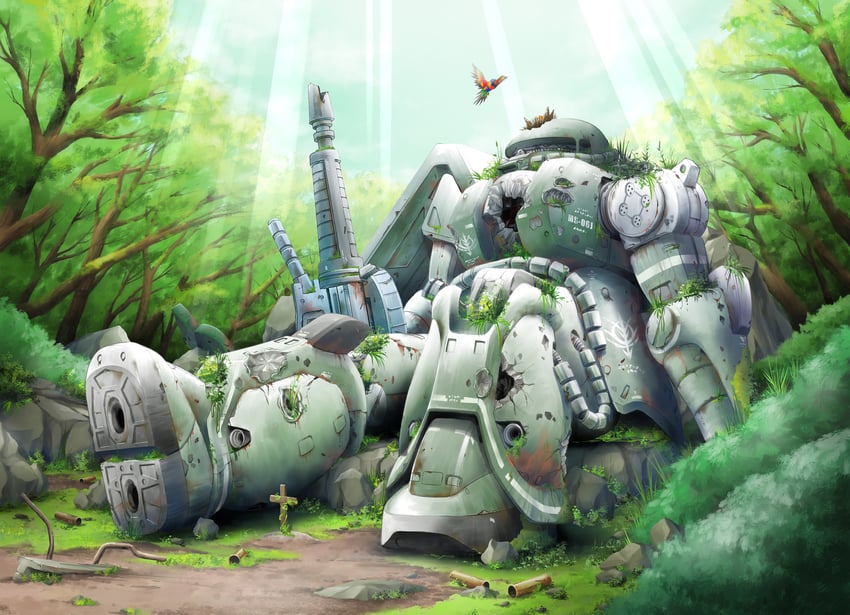zaku ii (gundam and 1 more) drawn by soichi_nagayuki