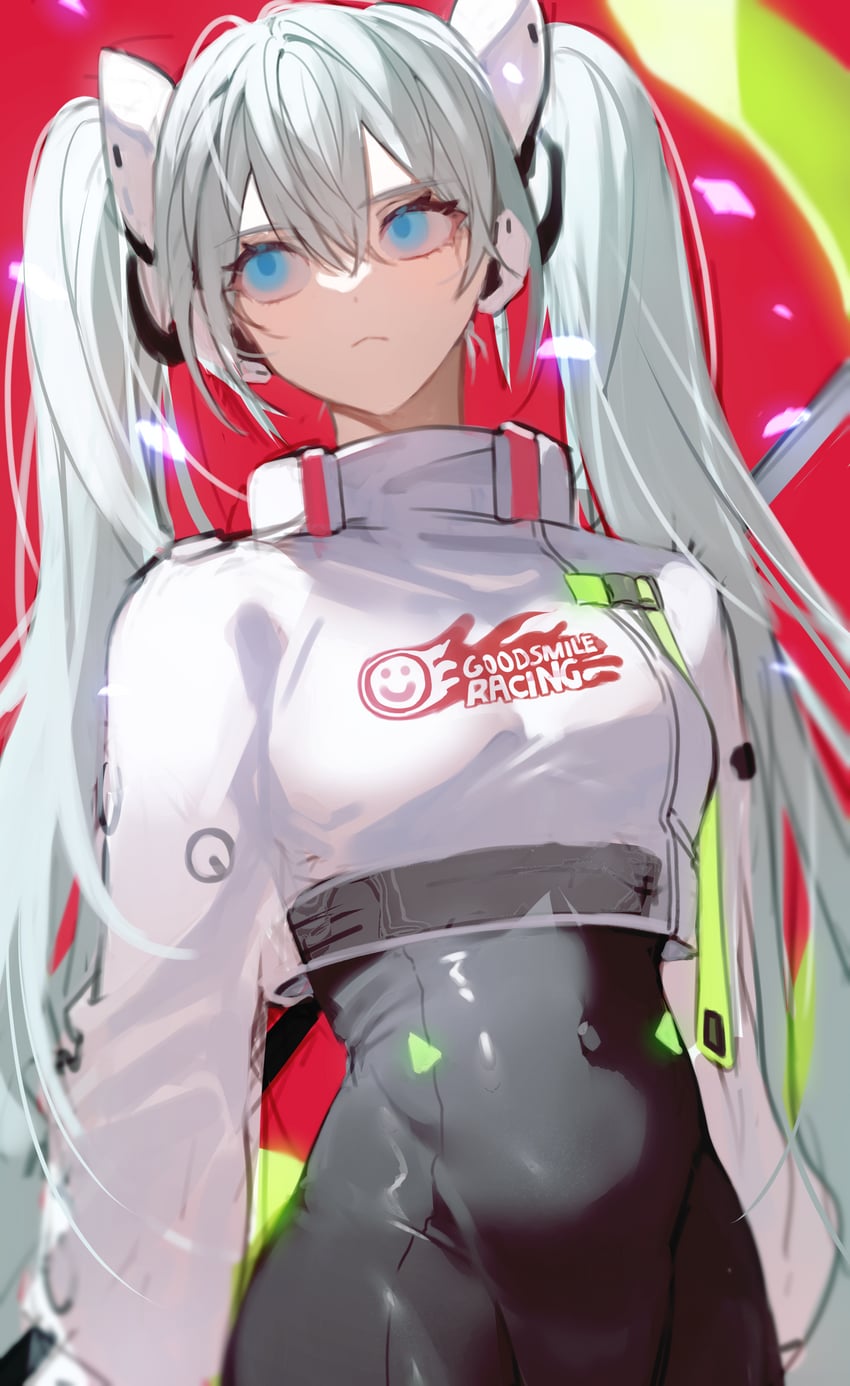 hatsune miku and racing miku (vocaloid and 2 more) drawn by timy