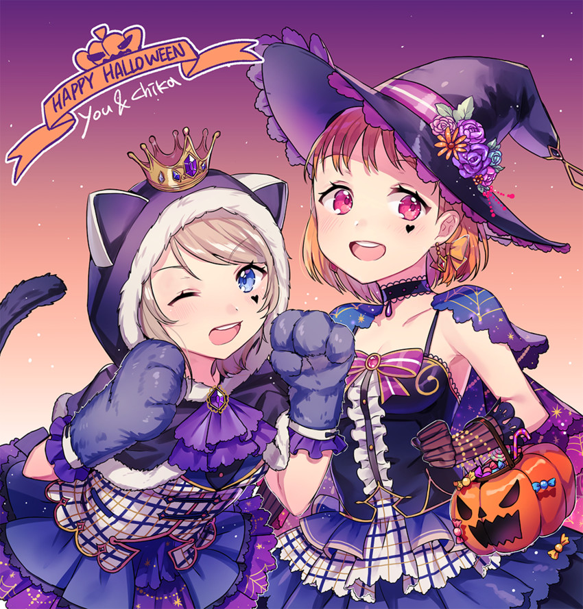 watanabe you and takami chika (love live! and 2 more) drawn by tiny_(tini3030)