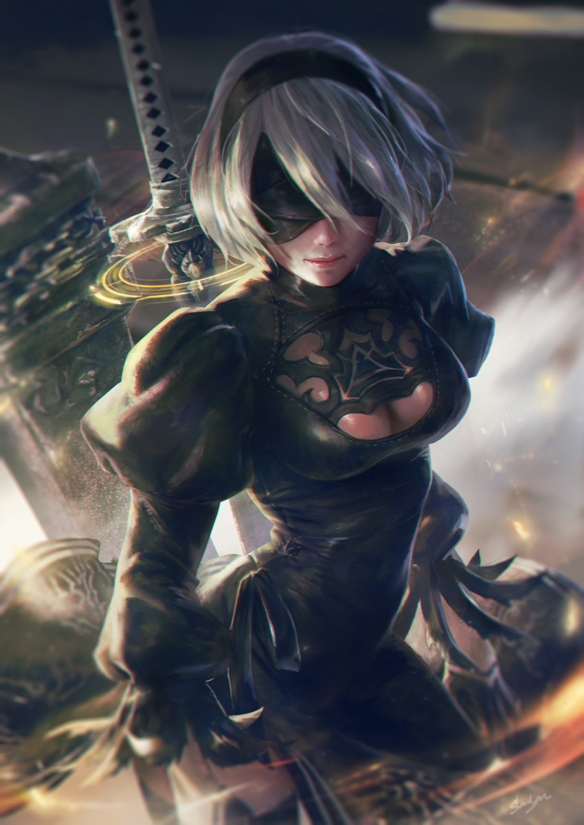 2b (nier and 1 more) drawn by sariya_asavametha
