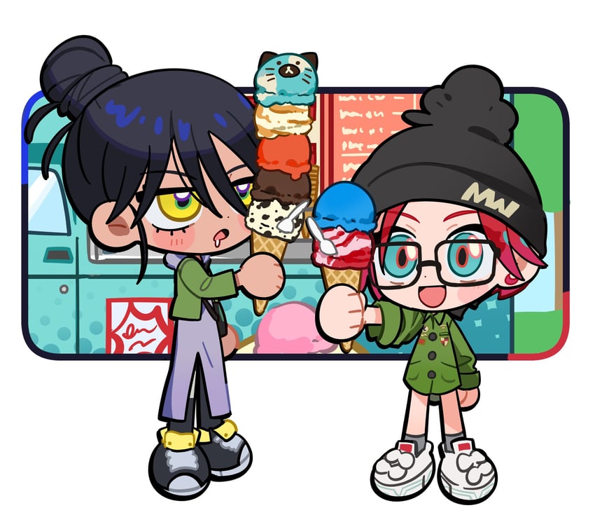amate yuzuriha and nyaan (gundam and 1 more) drawn by o-three